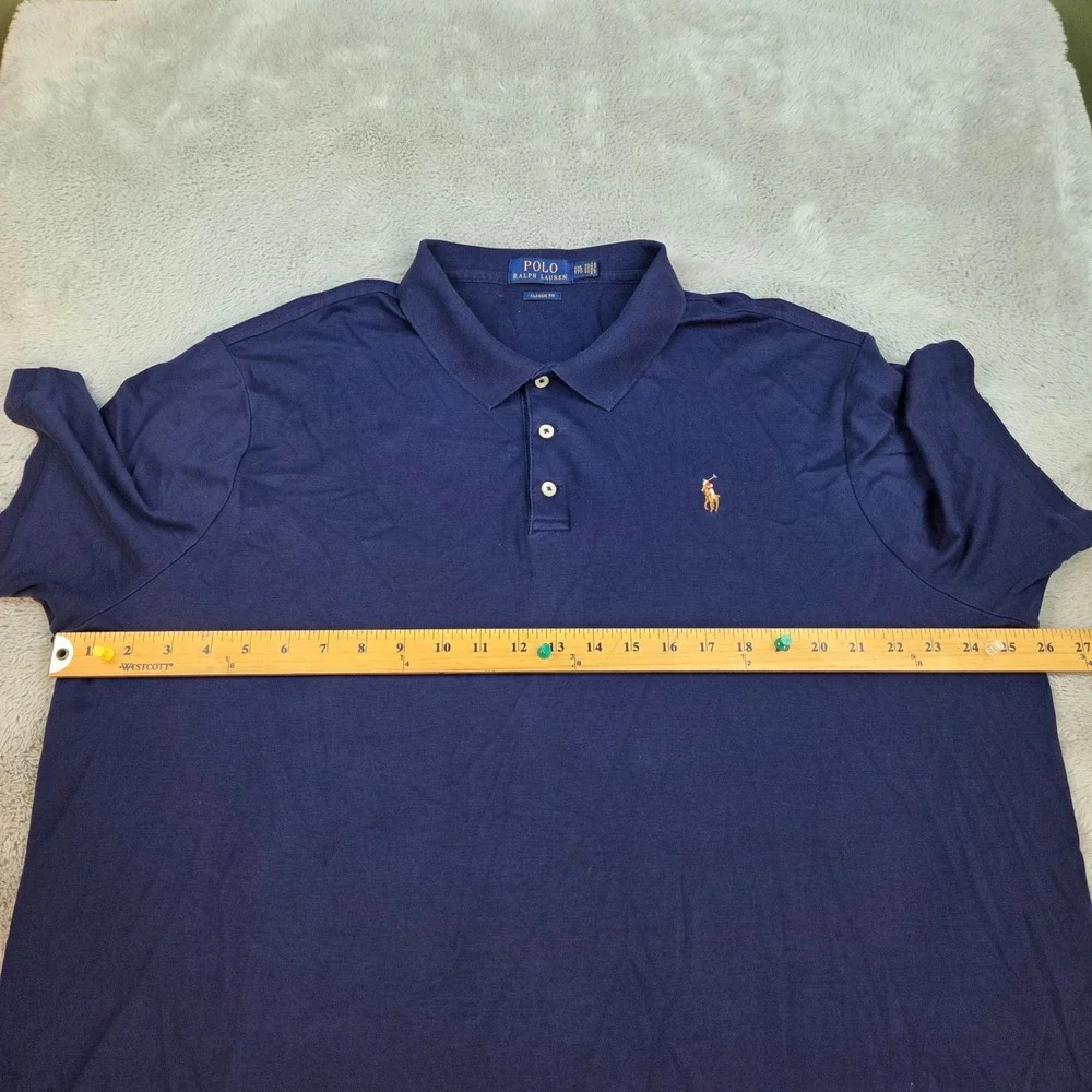 Polo Ralph Lauren Polo Shirt Mens XXL Classic Fit Short Sleeve Flesh Pony Navy